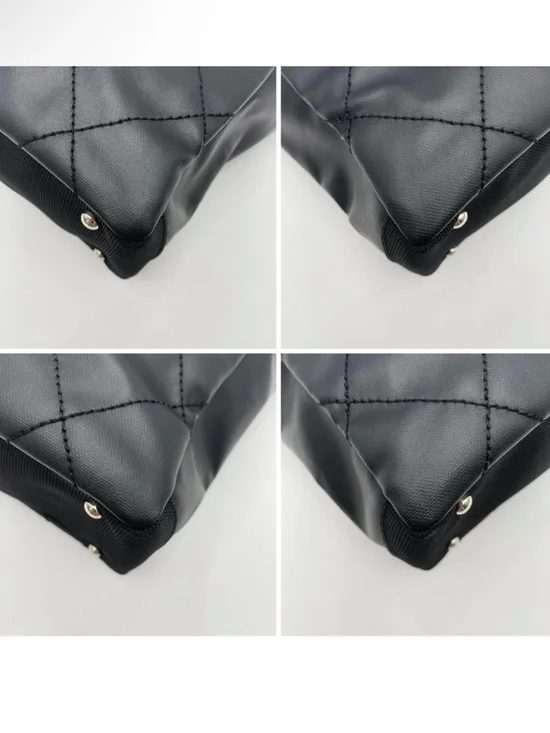 Chanel Paris Biarritz PM Matelassé Leather Black Tote Bag W/B/D - Picture 11 of 14